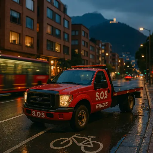 Grúa en Chapinero cerca a la Cra. 7 de Bogotá
